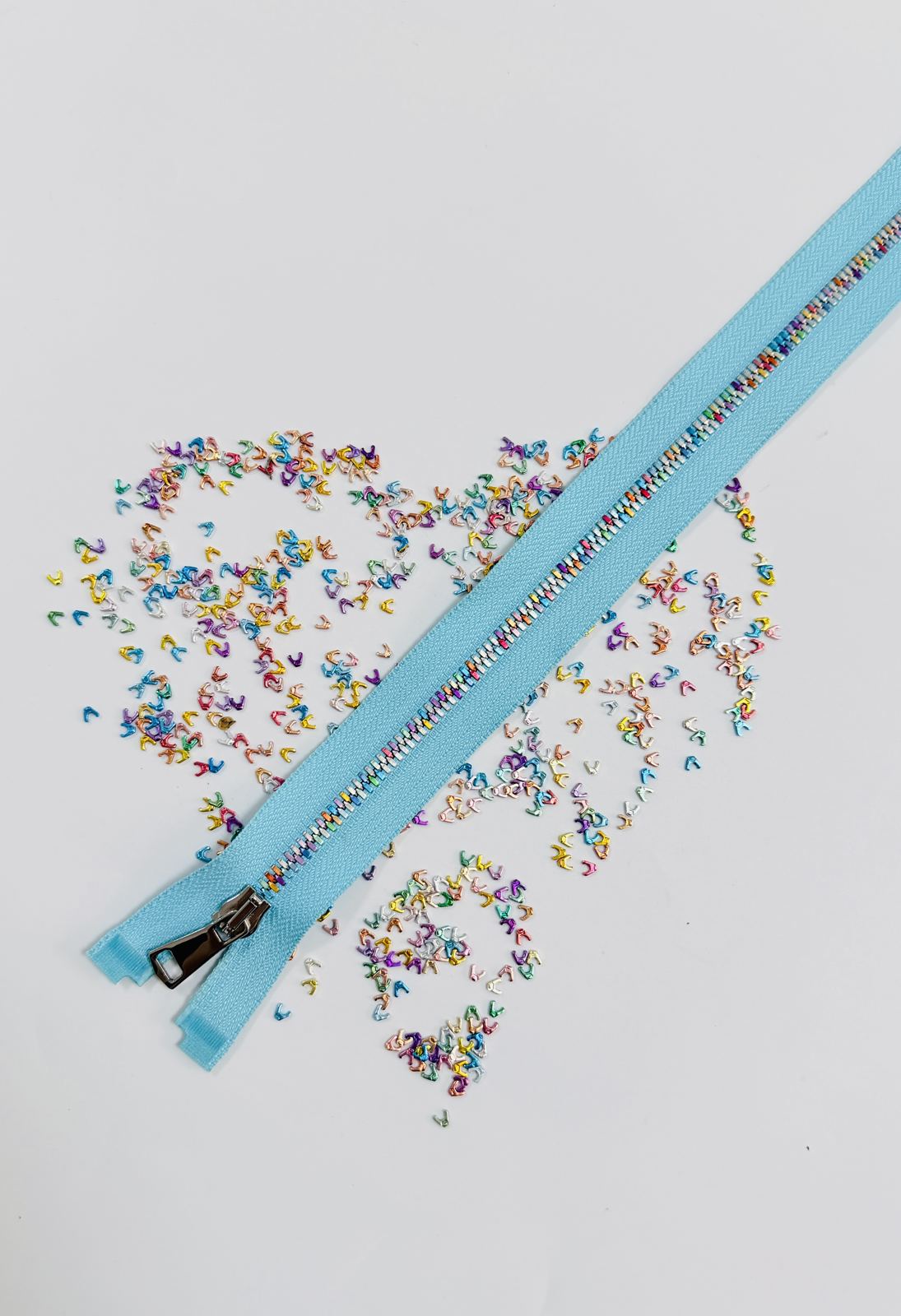 Granular corn teeth metal zipper